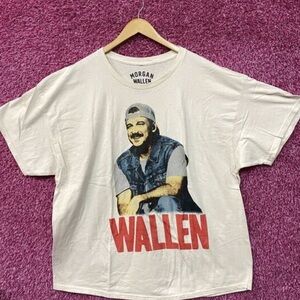 White Graphic Tee - 'WALLEN' Red Logo